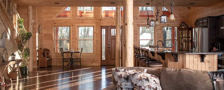 living in a cabin with open interior