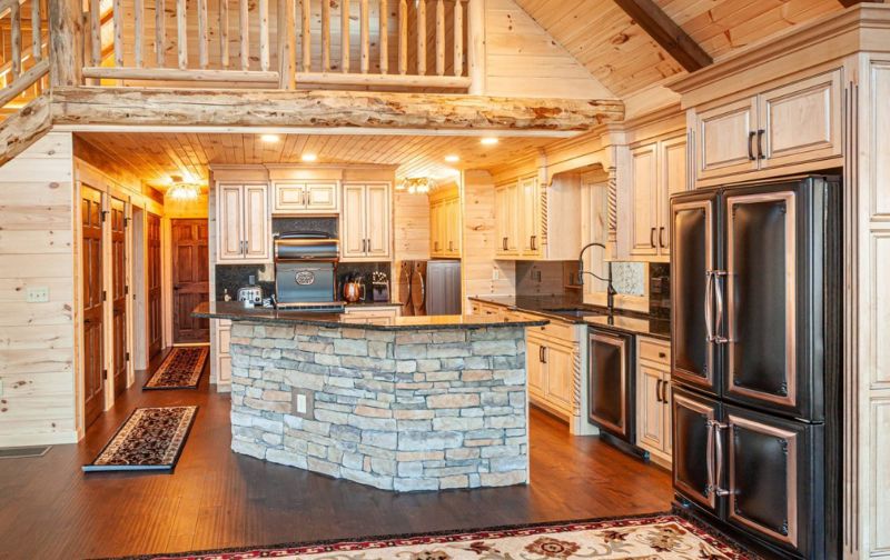 kitchen design log cabin home